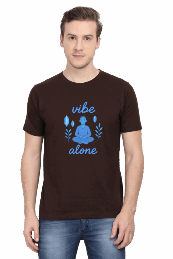 Vibe Alone Glow-Inspired Meditation T-Shirt – Spiritual, Minimalist Zen Tee for Inner Peace & Solitude