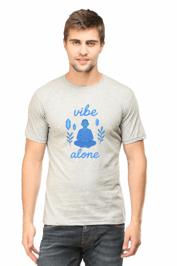 Vibe Alone Glow-Inspired Meditation T-Shirt – Spiritual, Minimalist Zen Tee for Inner Peace & Solitude - Image 4