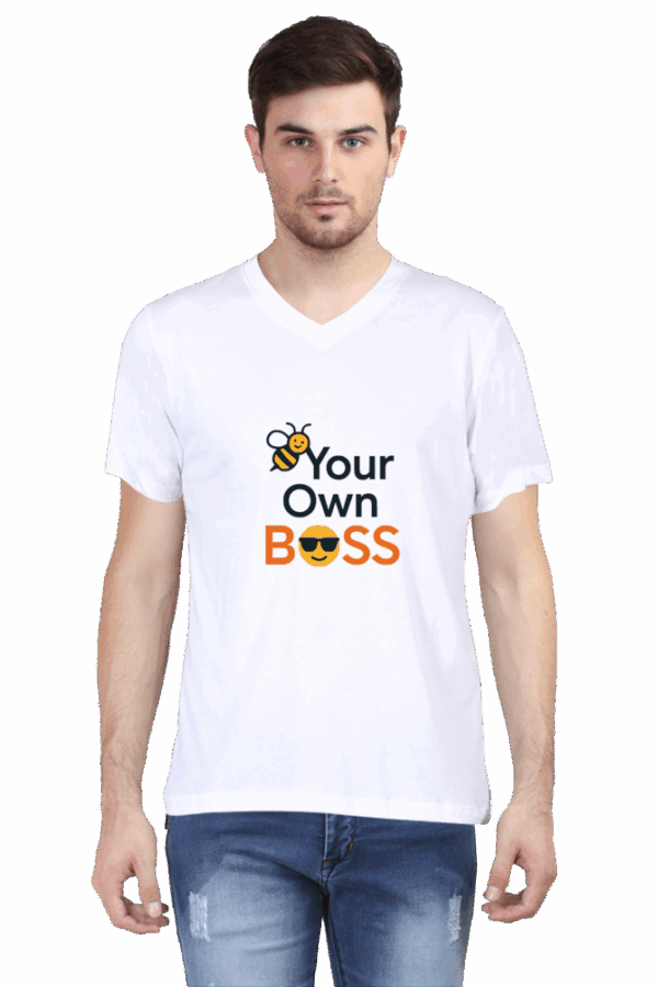 Be Your Own Boss T-Shirt – Entrepreneur Motivation Tee with Cool Emoji & Bee Icon | Empowerment Apparel for Startups & Freelancers - Image 2